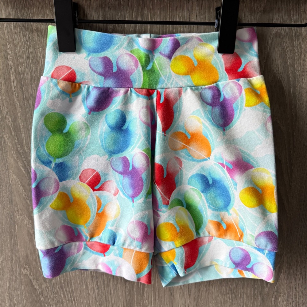 Handmade Custom‎ Mickey Mouse Balloon Shorts Girls 5 Multicolor Disneybound
